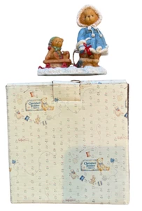 Cherished Teddies Mary Pulling a Sled Bear Figurine by Enesco In Original Box - Picture 1 of 4