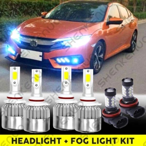 For Honda Civic 2016 2017-2020 - 6x 8000K Blue LED Headlight + Fog Light Bulbs - Picture 1 of 10