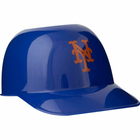 New York Mets MLB 8oz Snack Size / Ice Cream Mini Baseball Helmets - Quantity 6 Cover