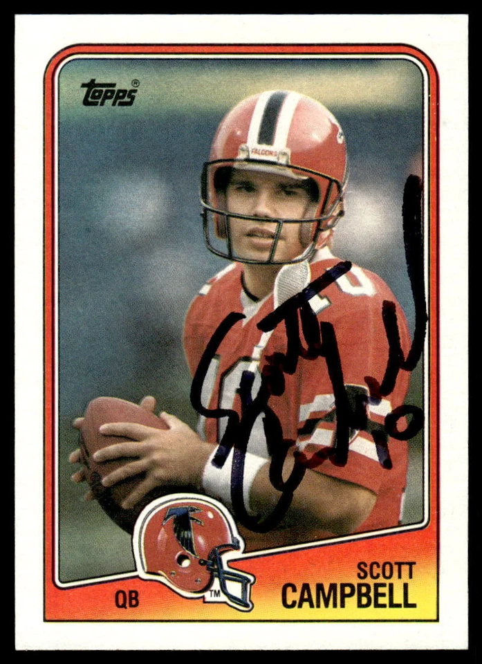 Scott Campbell Signed ATLANTA FALCONS Card  1988 Topps - Image 1 of 1