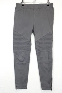 Umgee Ankle Zip Moto Pants Women Size L Pull On Gray Skinny Mid Rise Stretch - Picture 1 of 11