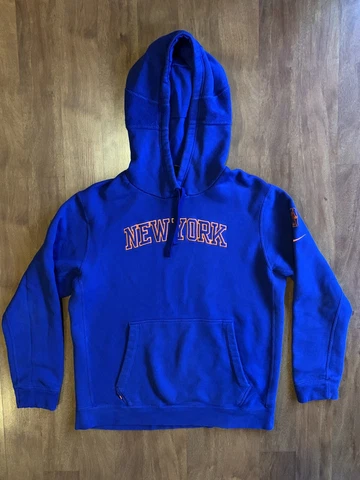 New 2021 Nike New York Knicks Hoodie Sweatshirt Cotton Large Blue Orange Cover