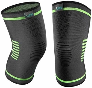 Rodillera Soporte Compresión Mangas 1 Par Envolturas Almohadillas - Unisex - Negro XL - Imagen 1 de 8