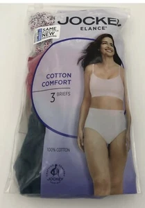 Jockey Elance Women’s Panties 3 Pack Briefs Size 5 Cotton Comfort New - Picture 1 of 3