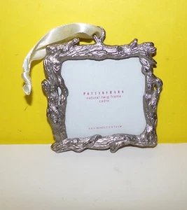 New POTTERY BARN Metal Natural Twig Picture Frame Small 3 × 3 Hanging Ornamant - Picture 1 of 2