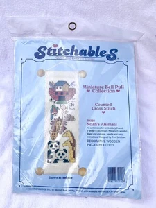 Cross stitch Noah's Animals Kit Stitchables Miniature Bell Pull Counted NEW / - Picture 1 of 12