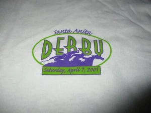 Vintage 2001 Santa Anita Derby Horse Racing T-Shirt Size XL POINT GIVEN EX-RARE - Picture 1 of 7