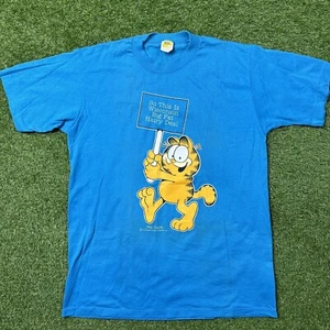 Vtg Garfield Tee Big Fat Hairy Deal Wisconsin Large Velva Sheen 80s 1978 Shirt - Picture 1 of 16