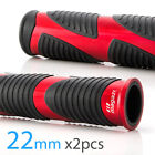 Wave Style Grips Black Tpr + Red Aluminum Trim 22Mm X2 Moped Bike