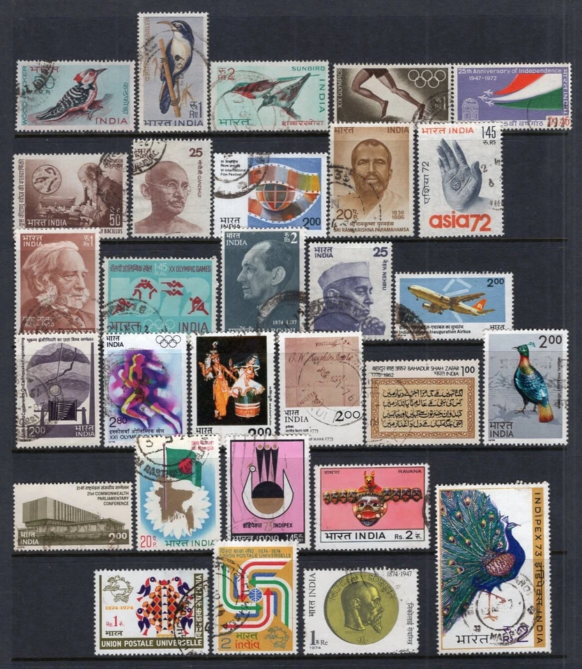 India 1968-1978 Selection 29 Used Stamps Mostly Higher Values - Image 1 of 1