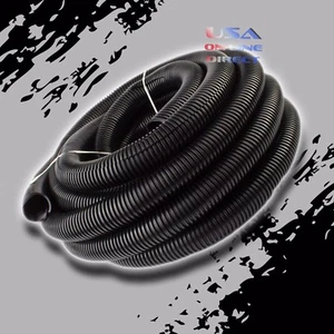 1" Conduit Car Home Boat 40 Foot Tubing Split Wire Loom Black Color Sleeve Tube - Picture 1 of 10
