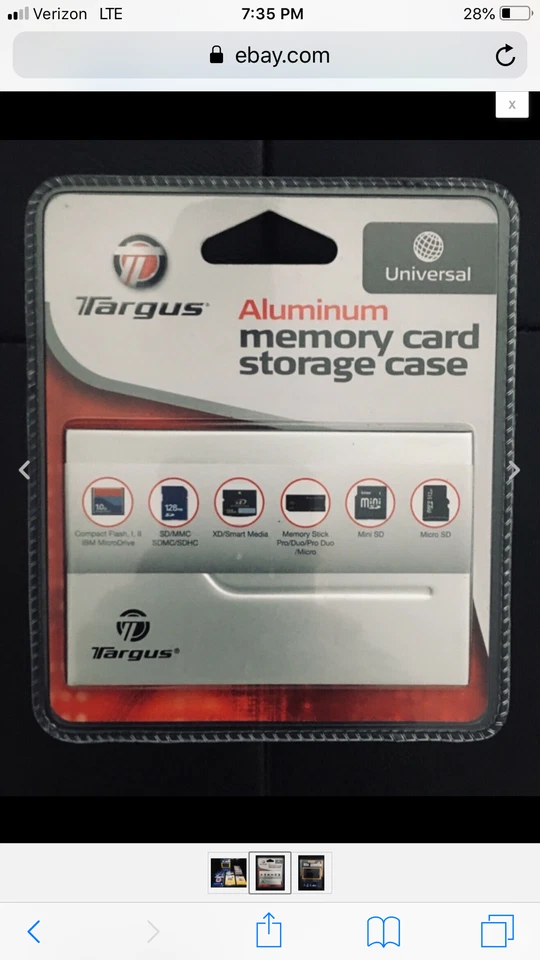 Memory Card Targus Storage Case Wallet Universal - Aluminum  - Image 1 of 1