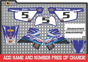 pw50 decals graphics pw 50 personal peewee laminated motocross factory blue bk - Picture 1 of 1