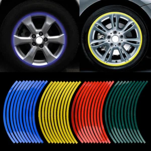 64pcs Bulk Car Bike Motorbike Wheel Stickers Trim Tape Stripes Decal Reflective - Picture 1 of 3