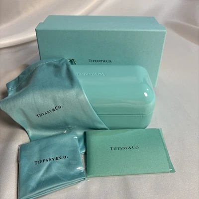 NEW  Large Tiffany Patent Leather Eyeglass Hard Case W/ Cloth/Box/Bag - Image 1 of 3