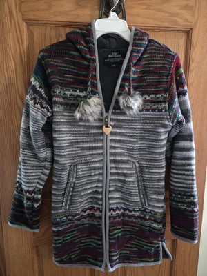 100% Wool Handknit Sweater Coat - Image 1 of 4
