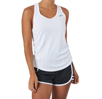 Camiseta sin mangas Reebok de malla para mujer 3X, 4X espalda deportiva ligera camisa de entrenamiento blanca Foto 1 de 4