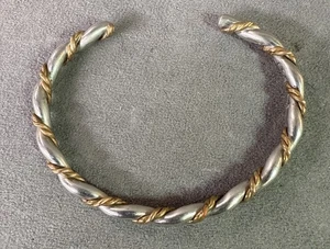 Sergio Lub Twist Mixed Metal Cuff Bracelet Signed Vintage - Bild 1 von 10
