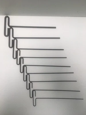 Allen Wrench Tools Standard T-Grip Hex Keys 9" to 10" Long Set of 9 Steel Black - Image 1 of 4