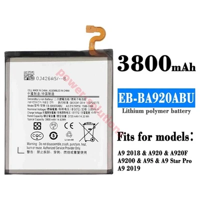Batería de iones de litio EB-BA920ABU para Samsung Galaxy A9 2018 SM-A920/A9 Star Pro/A9s Foto 1 de 4