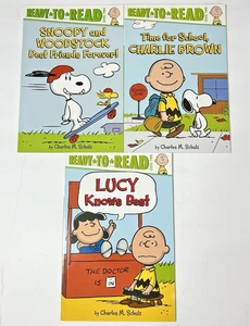 3 Ready to Read Level 2 Time for School Charlie Brown Snoopy Lucy Paperback Book - Imagen 1 de 8