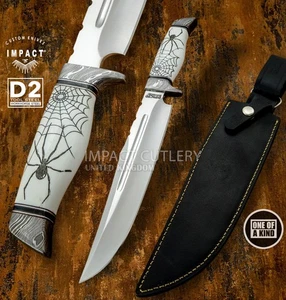 Model # 5803 Impact Cutlery Custom Bowie Knife with Engraved Resin | Scrimshaw - Picture 1 of 10