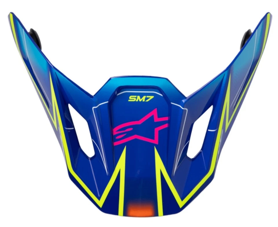 Alpinestars SM7 Cast Helmet Visor/Peak Blue/Pink - Image 1 of 1