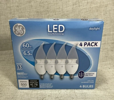 Decorative LED Light Bulbs Decorative Candelabra Base 6.5 Watt New Open Box 4-Pk - Image 1 of 4