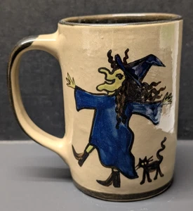 Vintage Louisville Stoneware Halloween Witch Mug 4.5"H x 3.25"W HTF Utra Rare EC - Picture 1 of 6