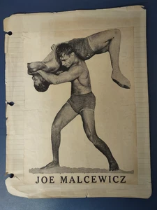 Rare Original Circa 1930s Pro Wrestler Joe Malcewicz Photo / Newspaper Clipping - Picture 1 of 9