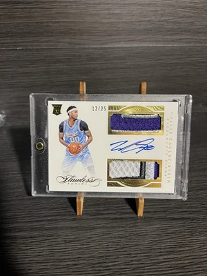 2015-16 Panini Flawless Willie Cauley Stein DUAL PATCH AUTO RARE RPA /25 GOLD RC - Image 1 of 2