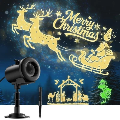 12 in 1 Christmas Projector Lights Outdoor,3D Dynamic Christmas Decorations,C... - Image 1 of 4