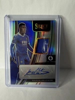 KELECHI IHEANACHO 2022-23 Panini Select Patch Auto Silver Holo Match Worn Game  - Image 1 of 2