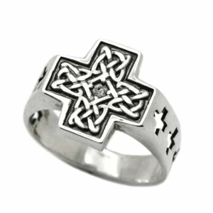Kelten Kreuz Ornament Herren Ring Silber 925 Depeche Mode Dave Gahan Tattoo - Bild 1 von 9