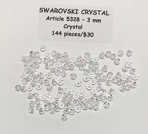 Swarovski® Bicone Beads #5328  - 3mm - CRYSTAL - 144 Pieces - Clear - Picture 1 of 1