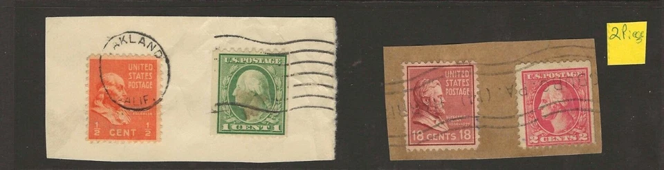 US Prexy issues on pieces with Wash-Franklin, transitional uses!! - Image 1 of 1