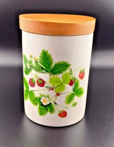 Vintage Portmeirion Summer Strawberries Storage Jar Ceramic 12cm tall - Picture 1 of 10