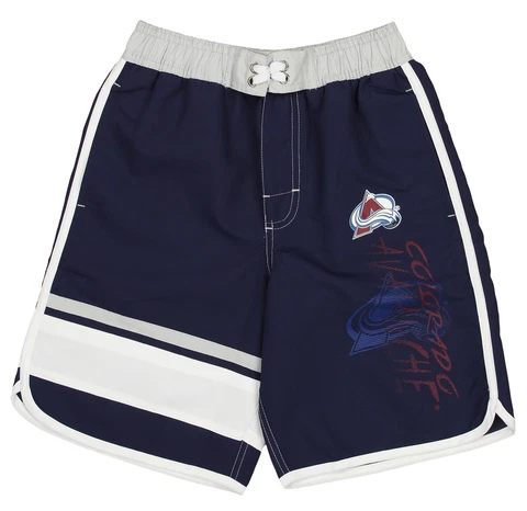 Outerstuff Colorado Avalanche NHL Boys Youth (8-20) Swim Shorts, Blue Cover