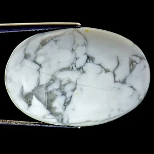 34.84 Ct Natural Howlite Gemstone Grey White Color Oval Cut - Bild 1 von 2