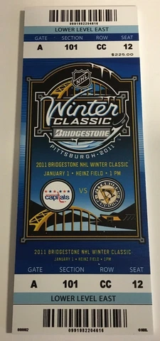 2011 Winter Classic Mini Mini Mega Ticket Capitals VS Penguins 14 x 5" DM1 Cover