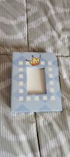 Adorable Blue Baby  PHOTO ALBUM with King Crown HOLDS 4“ x 6” PHOTOS