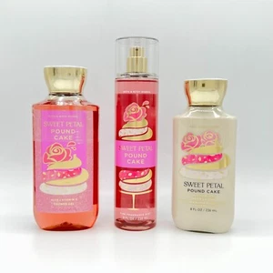 Paquete de 3 piezas de gel de ducha, niebla y loción para pastel pétalos dulces Bath & Body Works - Imagen 1 de 3