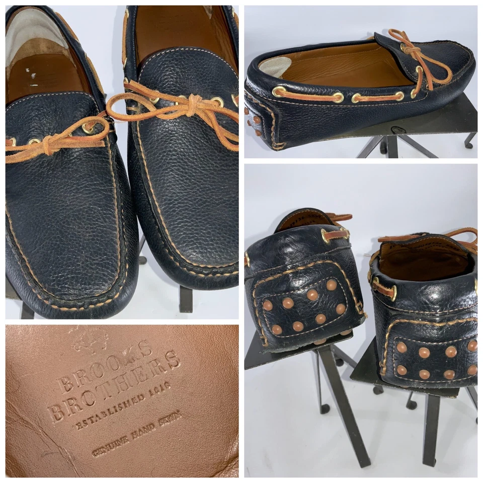 Zapatos mocasines de conducción Brooks Brothers talla 10 D cuero marrón YGI D2S-114 Foto 1 de 4