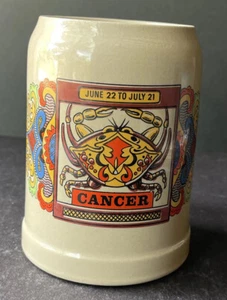 Germany Vintage Stoneware Mug Cancer June July Crab Zodiac Sign Beer Stein 0.5 L - Picture 1 of 9