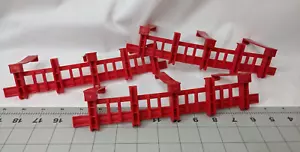 Fisher Price Geotrax Christmas In Toytown Red Track Rail Guardrails Lot of 3 - Picture 1 of 4