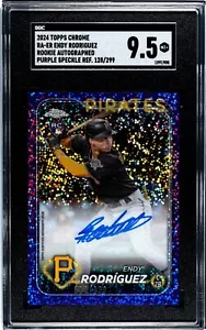 2024 Topps Chrome Endy Rodriguez Purple Speckle Auto /299 RC #RA-ER SGC 9.5 - Bild 1 von 2