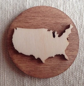 1 MAGNET Holz 3D KARTE USA Kalifornien Texas USA Amerika Map NEU - Bild 1 von 5