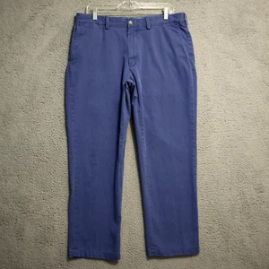 Polo Ralph Lauren Chino Pants Mens Fits 36x30 (35X28) Blue Khaki Flat Front - Picture 1 of 7