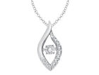 Glittering Stars Dancing Diamond Pendant in Sterling Silver with chain