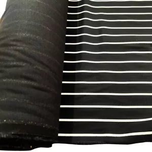 Liquidación Algodón Chef Rayas Tela Resistente Negro Rayas Material 94cm Ancho - Imagen 1 de 4